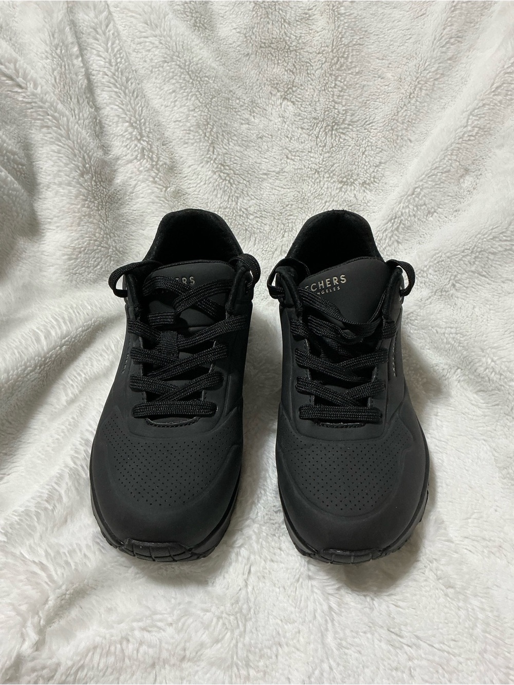 Skechers Men’s All-Black Athletic Lace-Up Sneakers